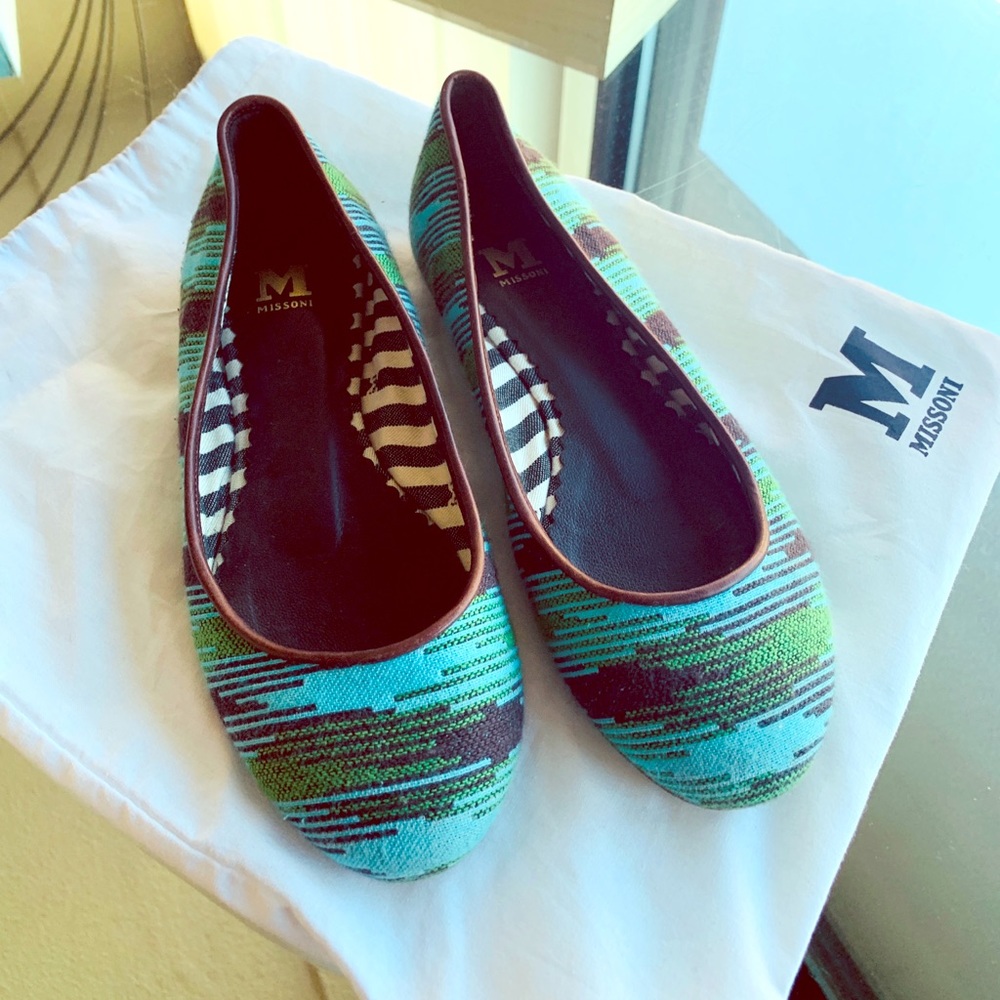 M Missoni signature ballet flats